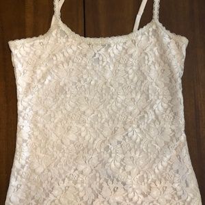White House Black Market Lace Nude Cami Camisole M